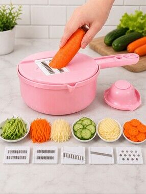 🩷 PINK MULTIFUNCTION MANDOLINE SLICER & VEGETABLE CUTTER
